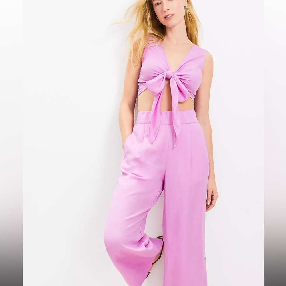 *BLACK* (not pink) LOFT Wide-Leg Jumpsuit with Halter Neck